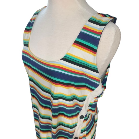 Vintage sleeveless multi color striped body con dress from Express size xl - Picture 3 of 6